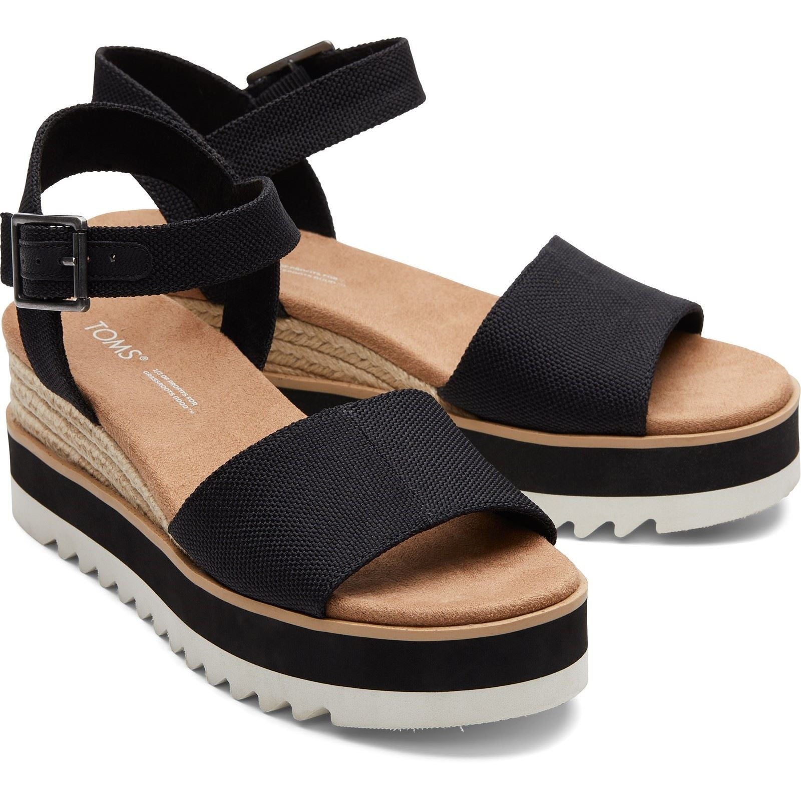 TOMS Diana Synthetik Damen Schwarze Keilabsätze