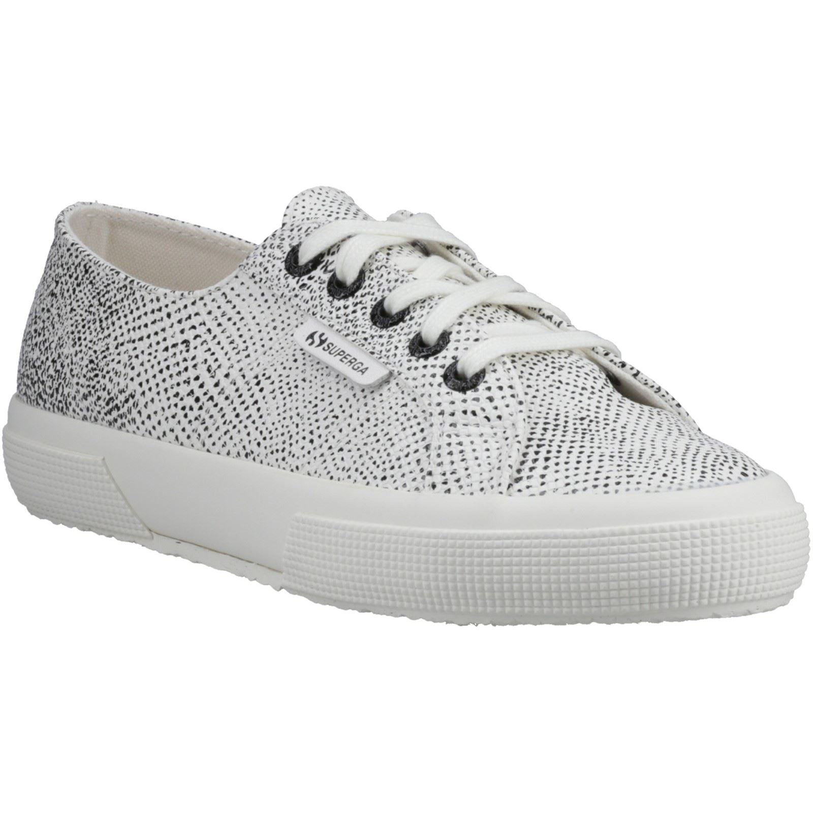 Superga 2730 Micro Faux Snake Damen-Sneaker Aus Kunstleder In Weiß Avorio/Schwarz Schlangenmuster