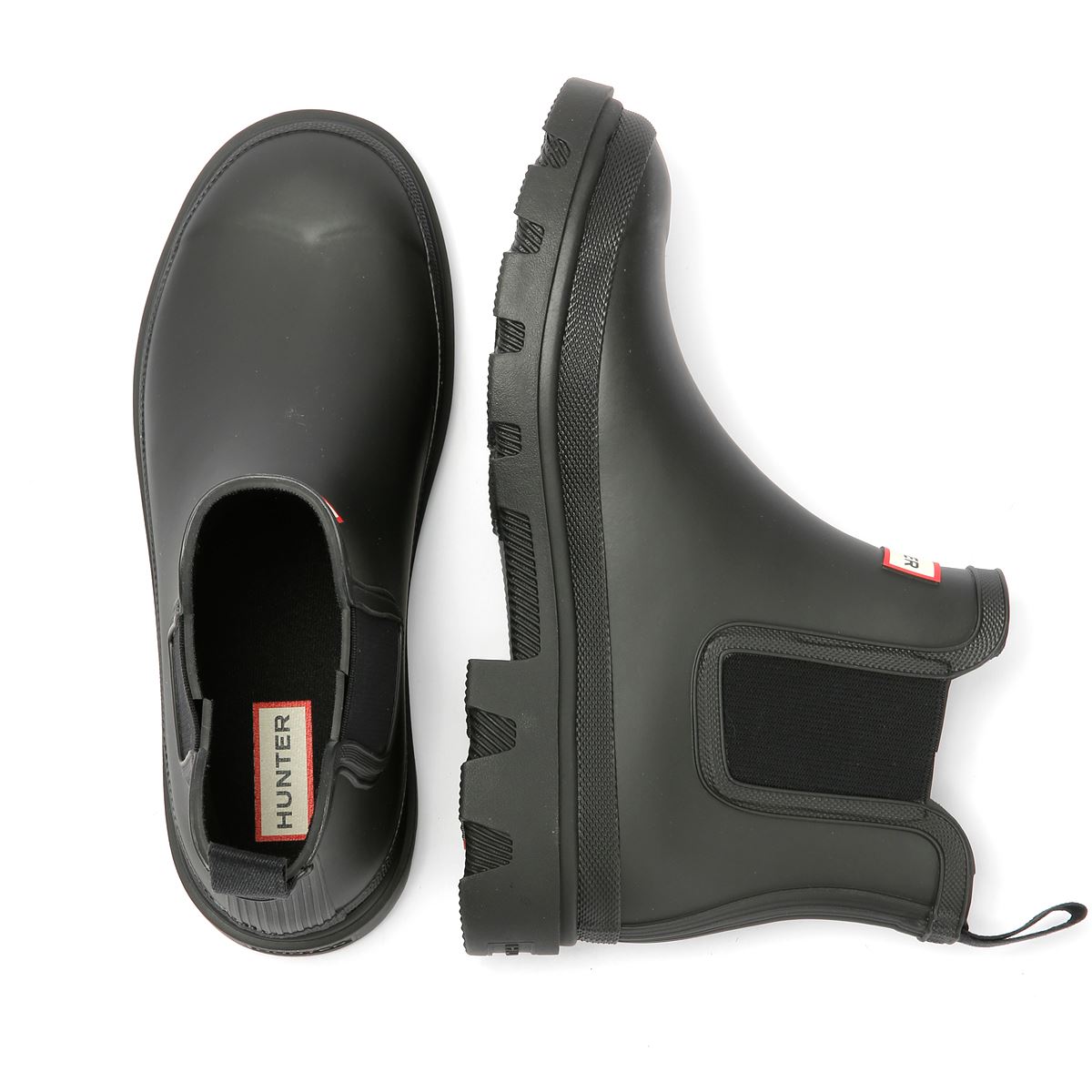 Hunter Downpour Chelsea Gummi Damen Schwarze Farbe Gummistiefel