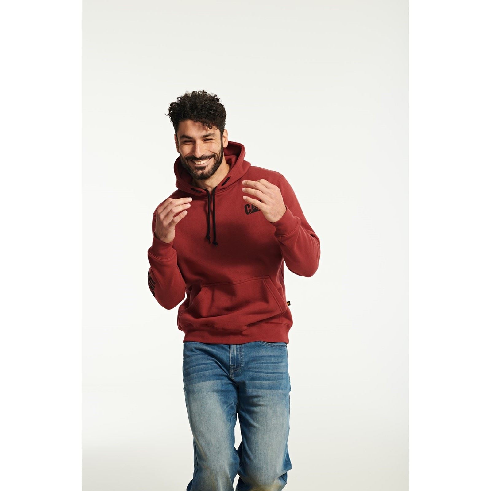 Caterpillar Trademark Banner Baumwolle Herren Roter Kapuzenpullover