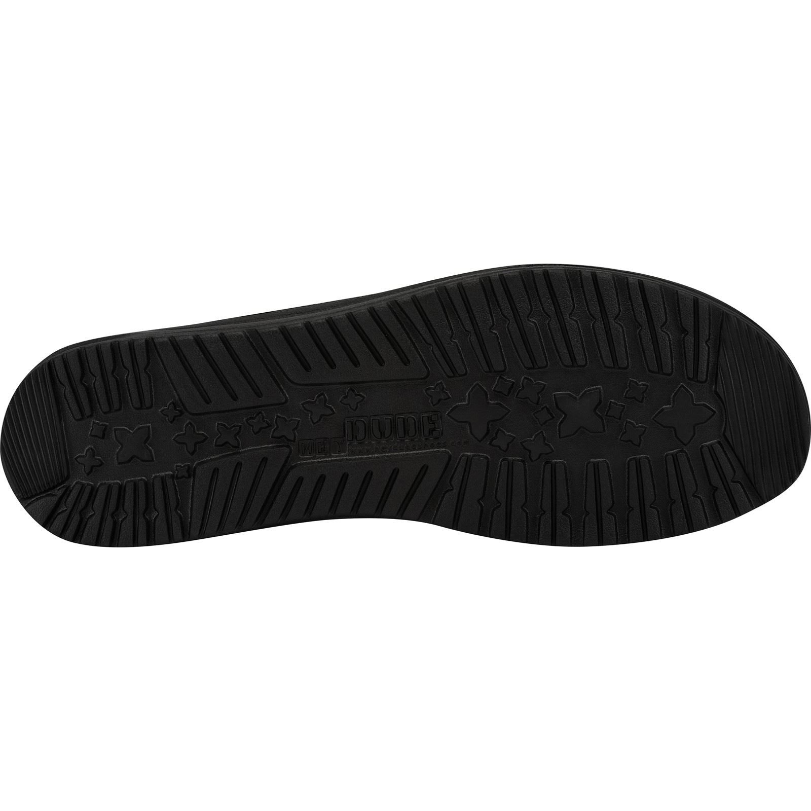 HEYDUDE Wally Sox Herren Bootsschuhe Aus Mikro-Wildleder In Total Schwarz