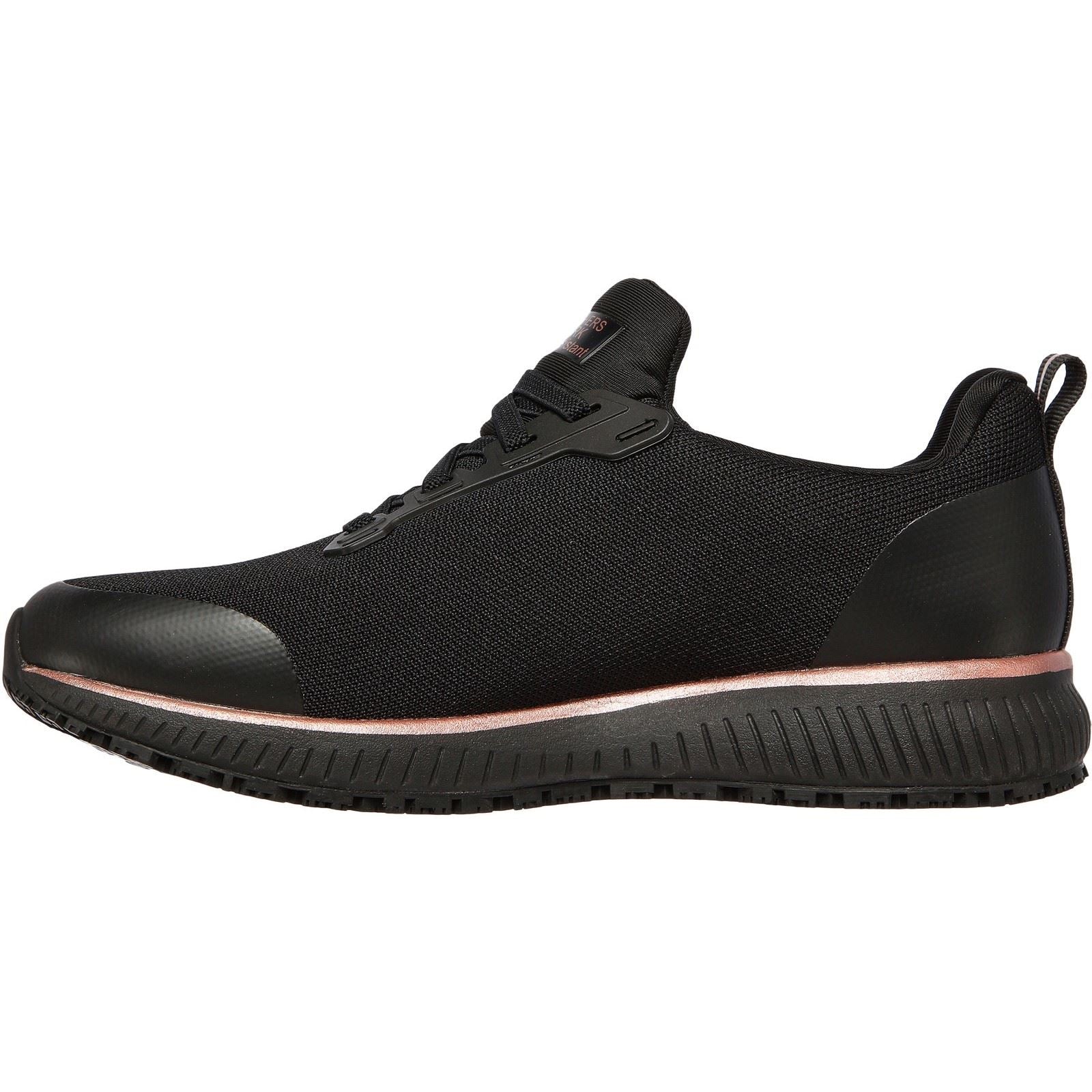 Skechers Workwear Squad SR Textil Damen Schwarz/Roségold Sicherheits Sneaker