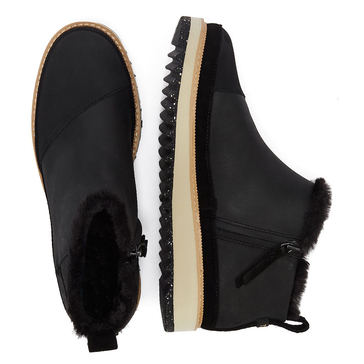 TOMS Marlo Damenstiefel Aus Schwarzem Geöltem Nubukleder