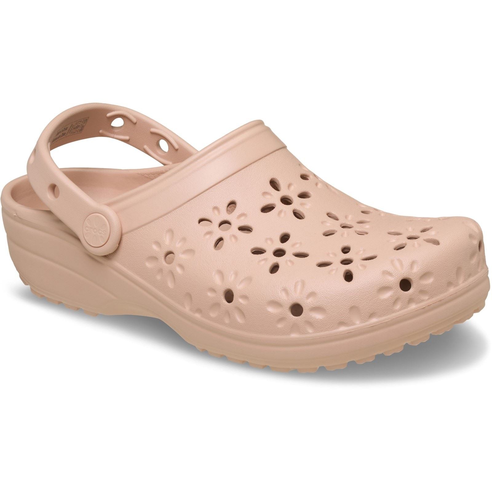 Crocs Classic Floral Cut Out Thermoplastische Pinke Karamell Clogs