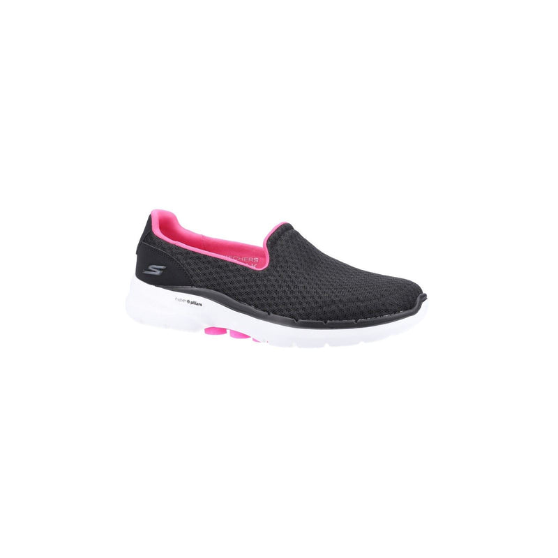 Skechers Go Walk 6 Synthetik Damen Sneaker In Schwarz/Heißrosa