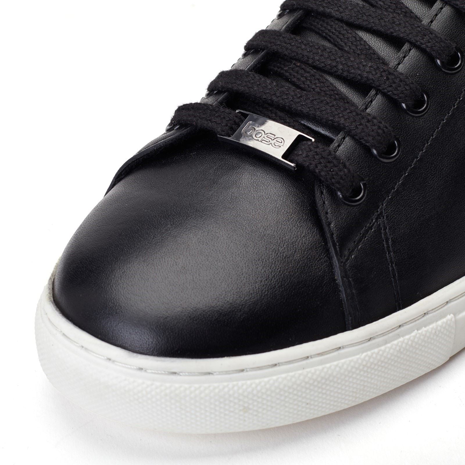 Base London Tucker Schwarze Farbe Ledersneaker Für Herren