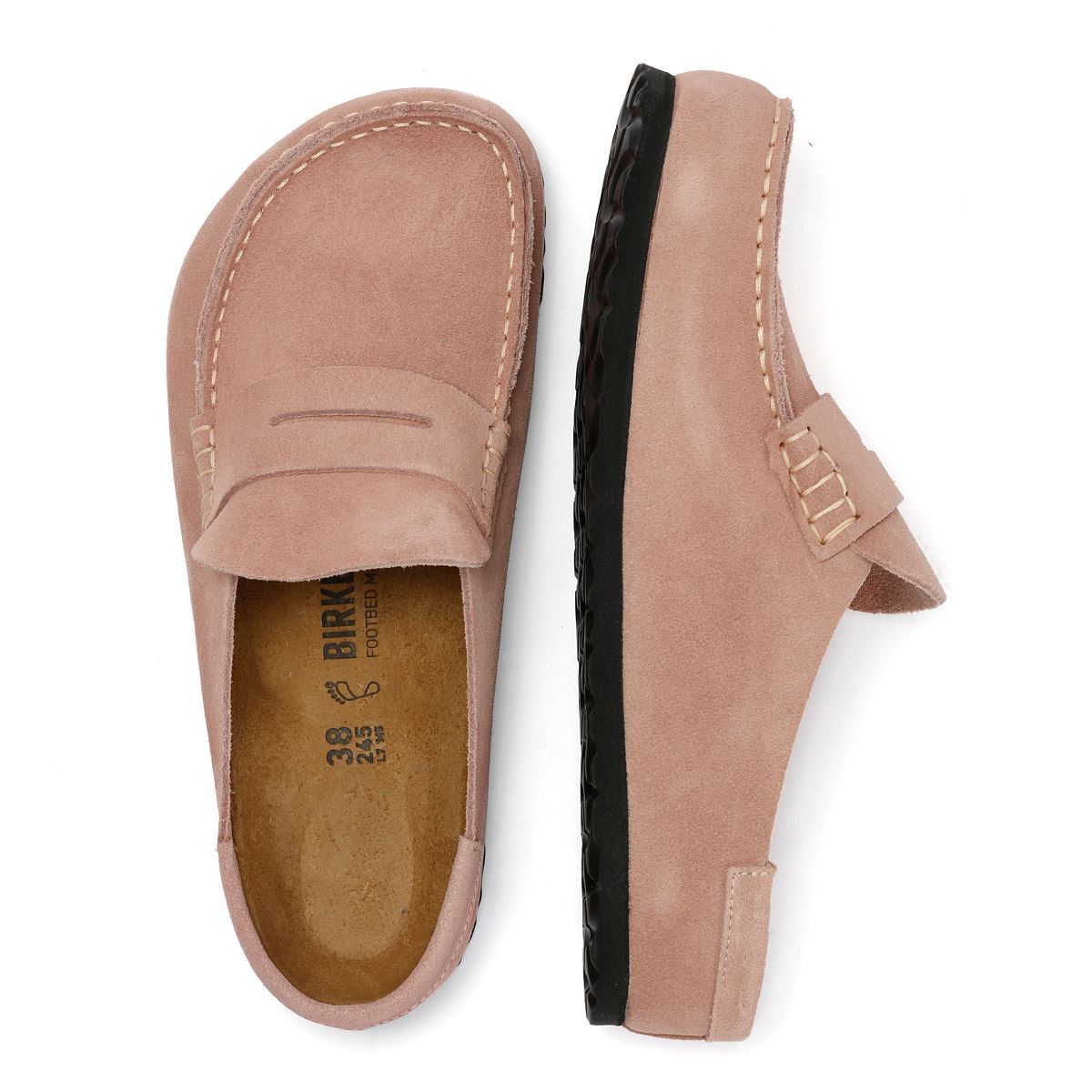 Birkenstock Naples Regular Wildleder Damen Pink Clogs