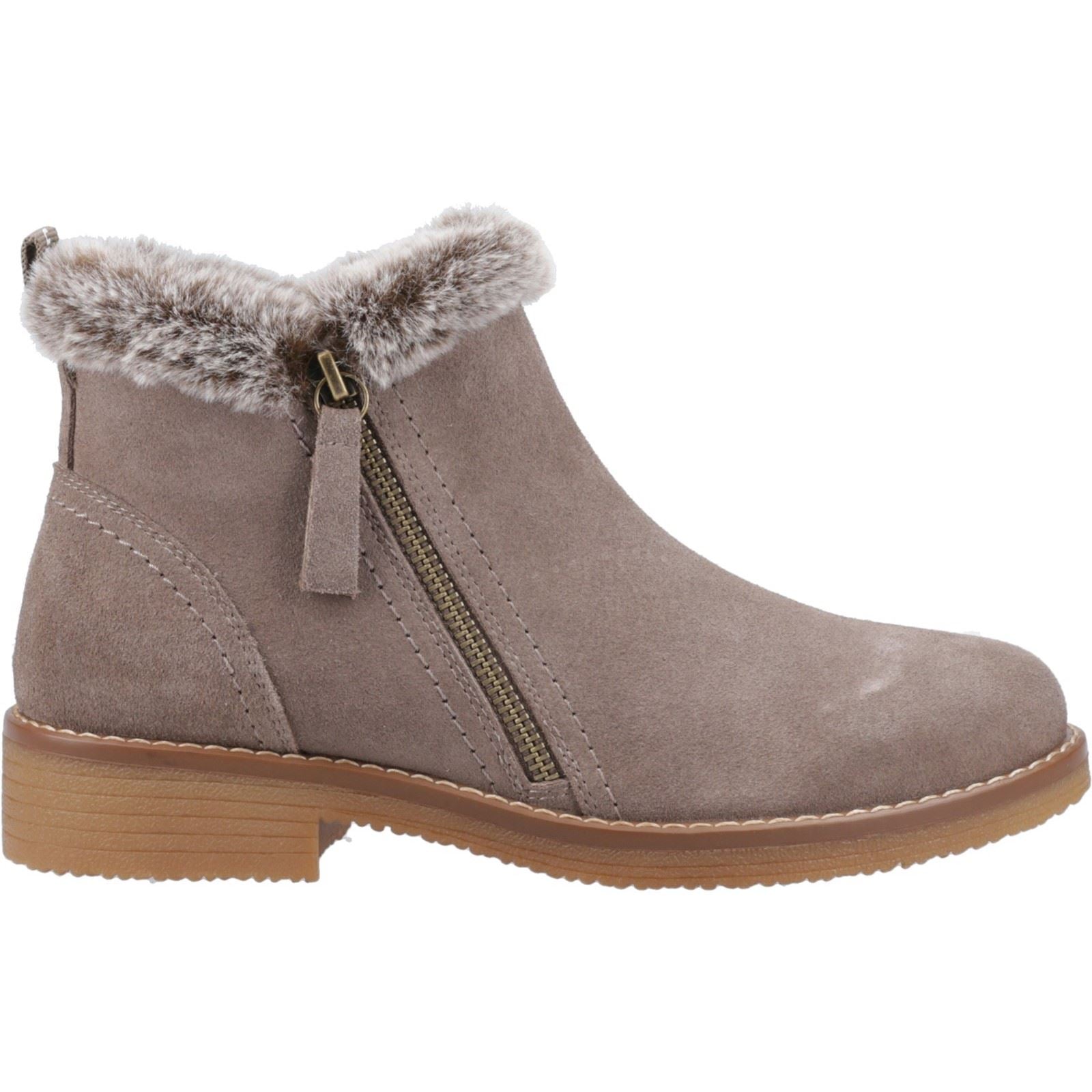 Hush Puppies Marnie Damen Wildleder Winter Stiefeletten in Taupe