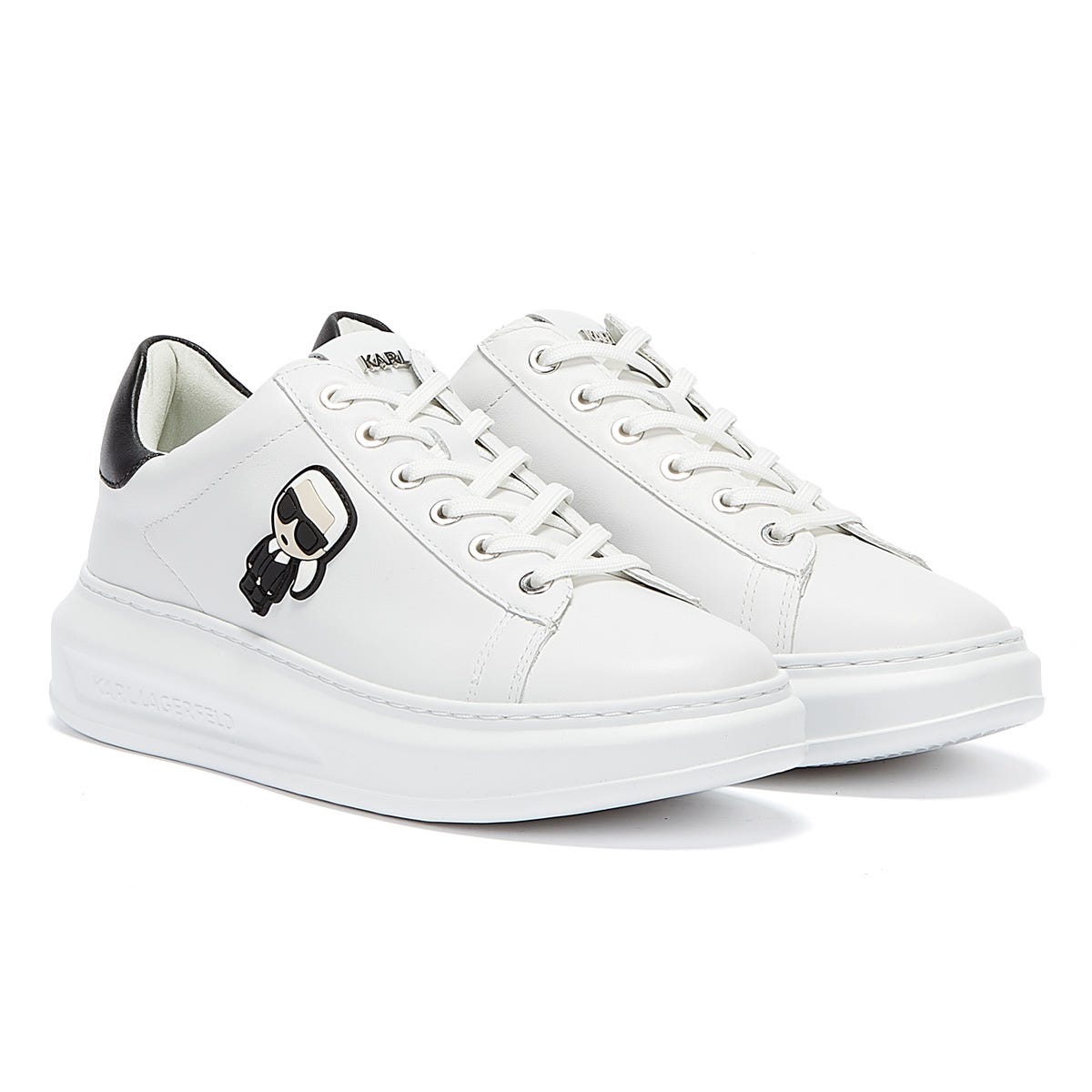 Karl Lagerfeld Ikonic Kapri Lo Lace Womens Weiß Turnschuhe