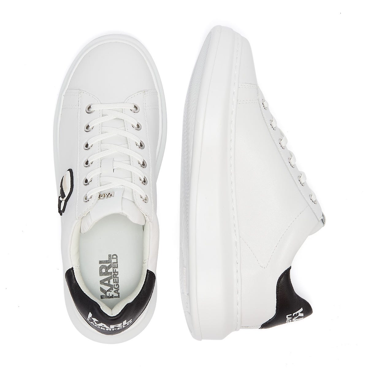 Karl Lagerfeld Ikonic Kapri Lo Lace Womens Weiß Turnschuhe