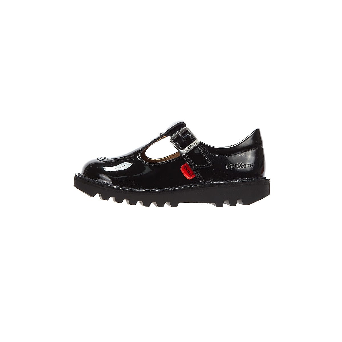 Kickers Infant Schwarz Kick T Bar Lackleder Schuhe