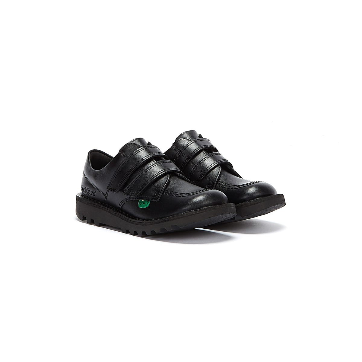 Kickers Infant Kick Lo Velcro Schwarz Leder Schuhe