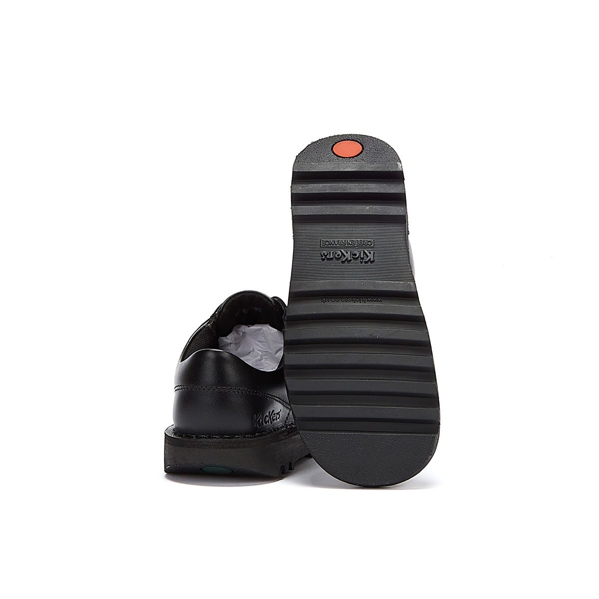 Kickers Infant Kick Lo Velcro Schwarz Leder Schuhe