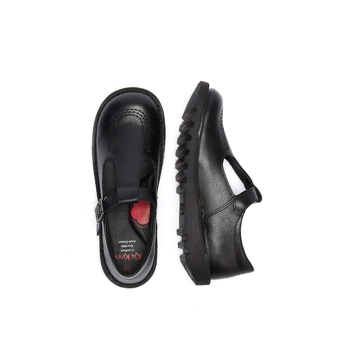 Kickers Kick T Infant Schwarz Leder Schuhe