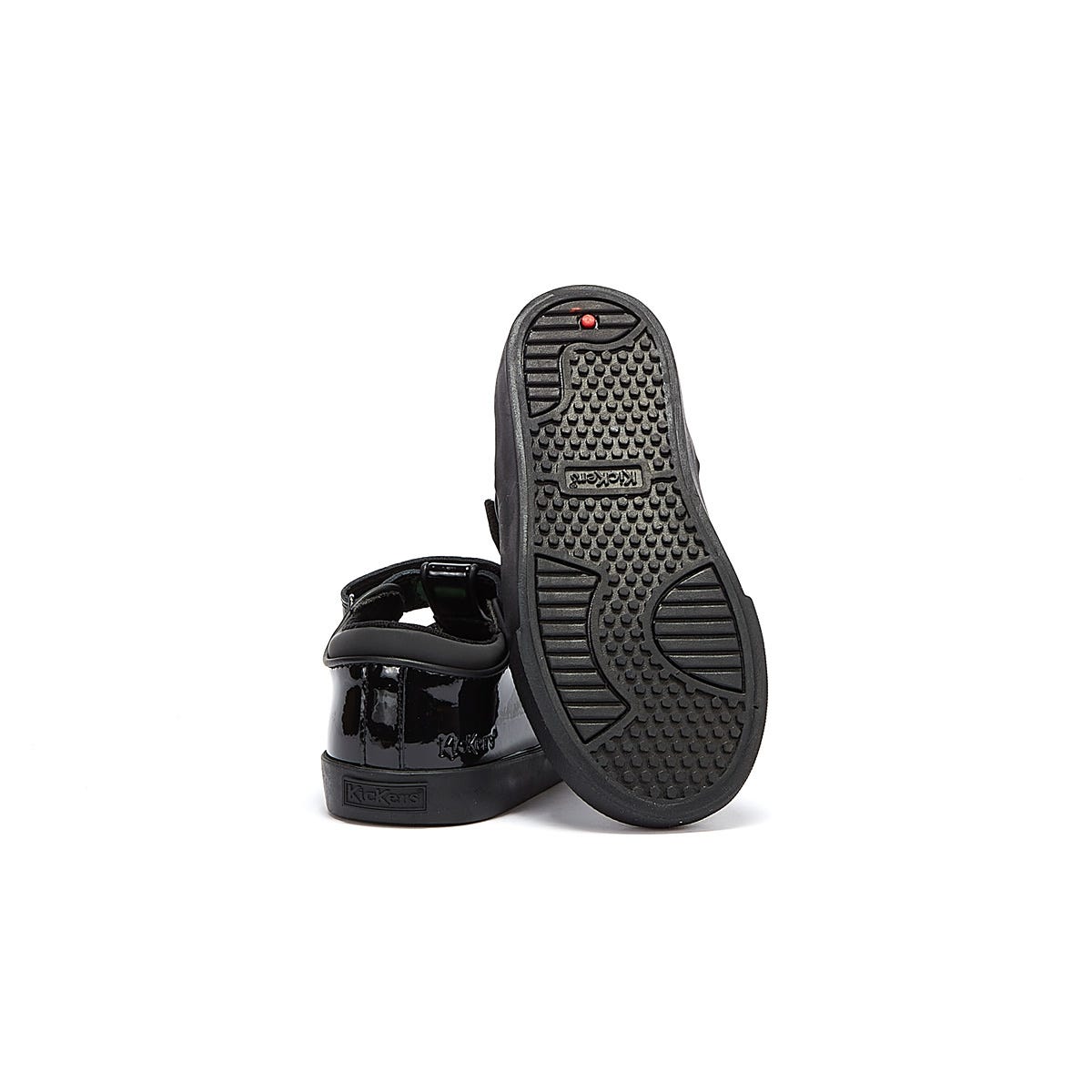 Kickers Infant Schwarz Tovni T Bar Lackleder Schuhe