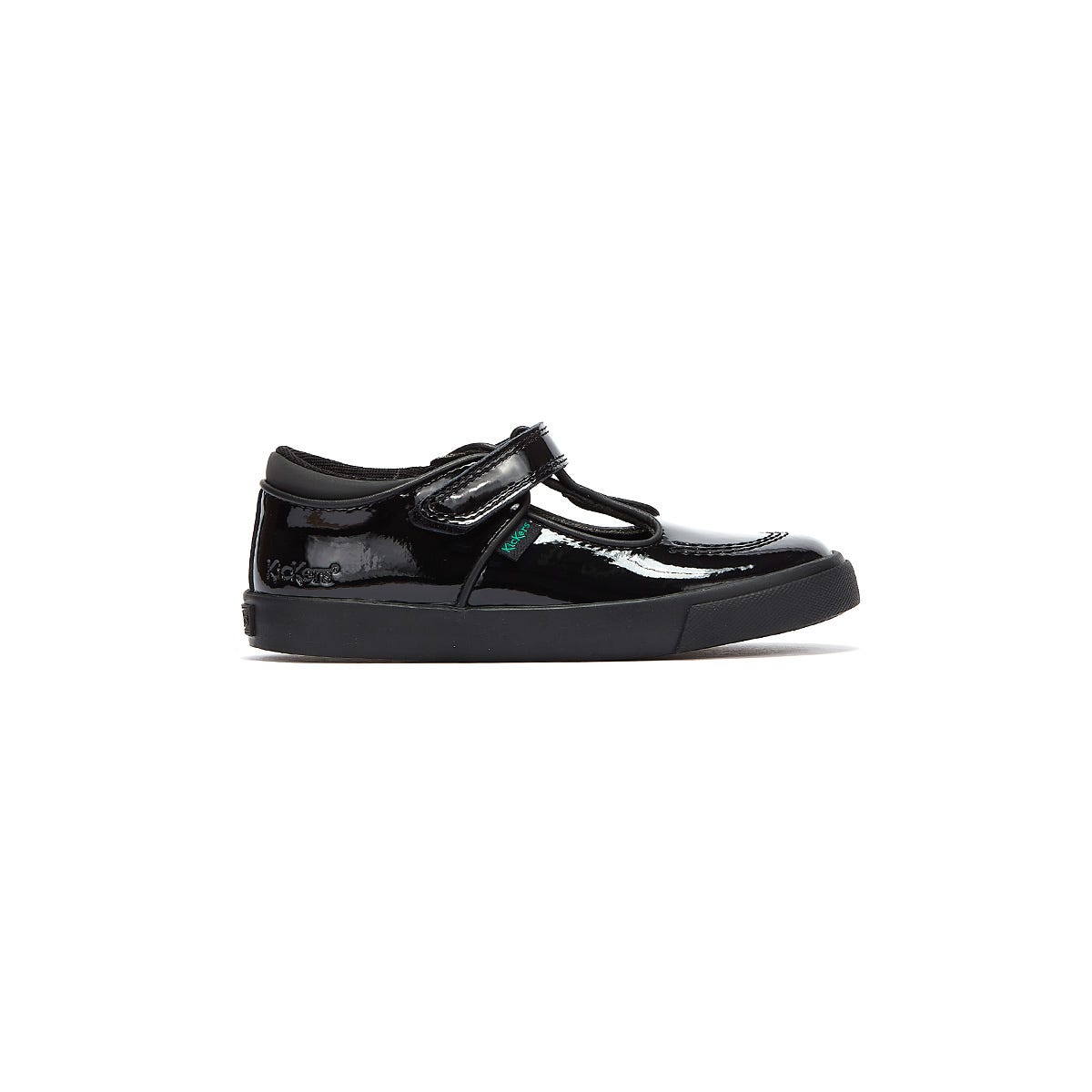 Kickers Infant Schwarz Tovni T Bar Lackleder Schuhe