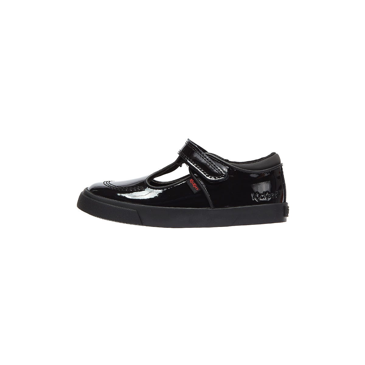 Kickers Infant Schwarz Tovni T Bar Lackleder Schuhe