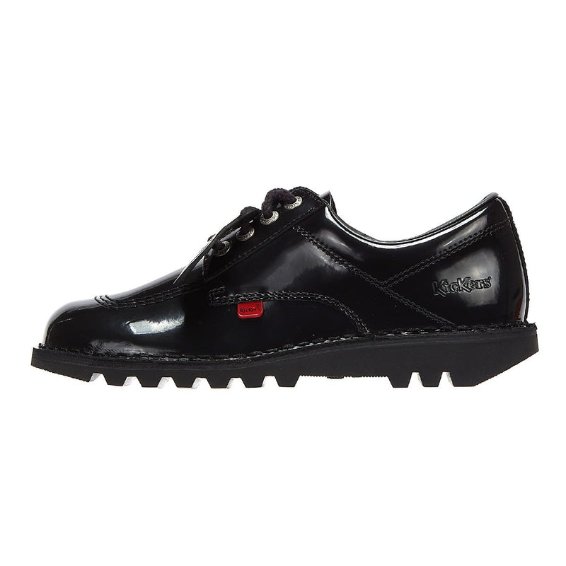 Kickers Kick Lo Schwarz Lack Schuhe