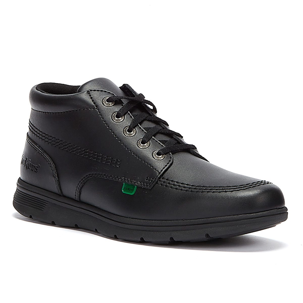 Kickers Kelland Lace Hi Schwarz Leder Stiefel