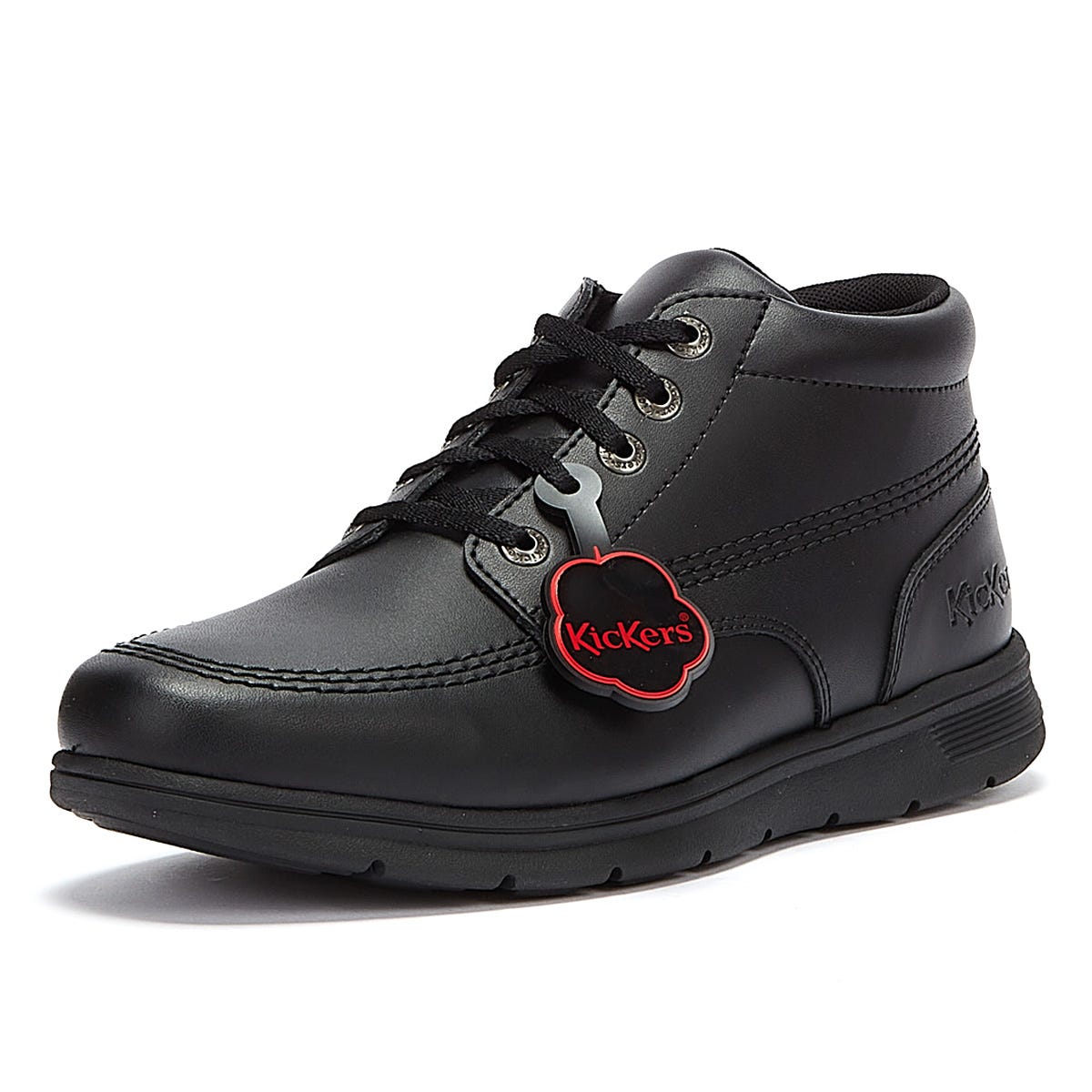 Kickers Kelland Lace Hi Schwarz Leder Stiefel