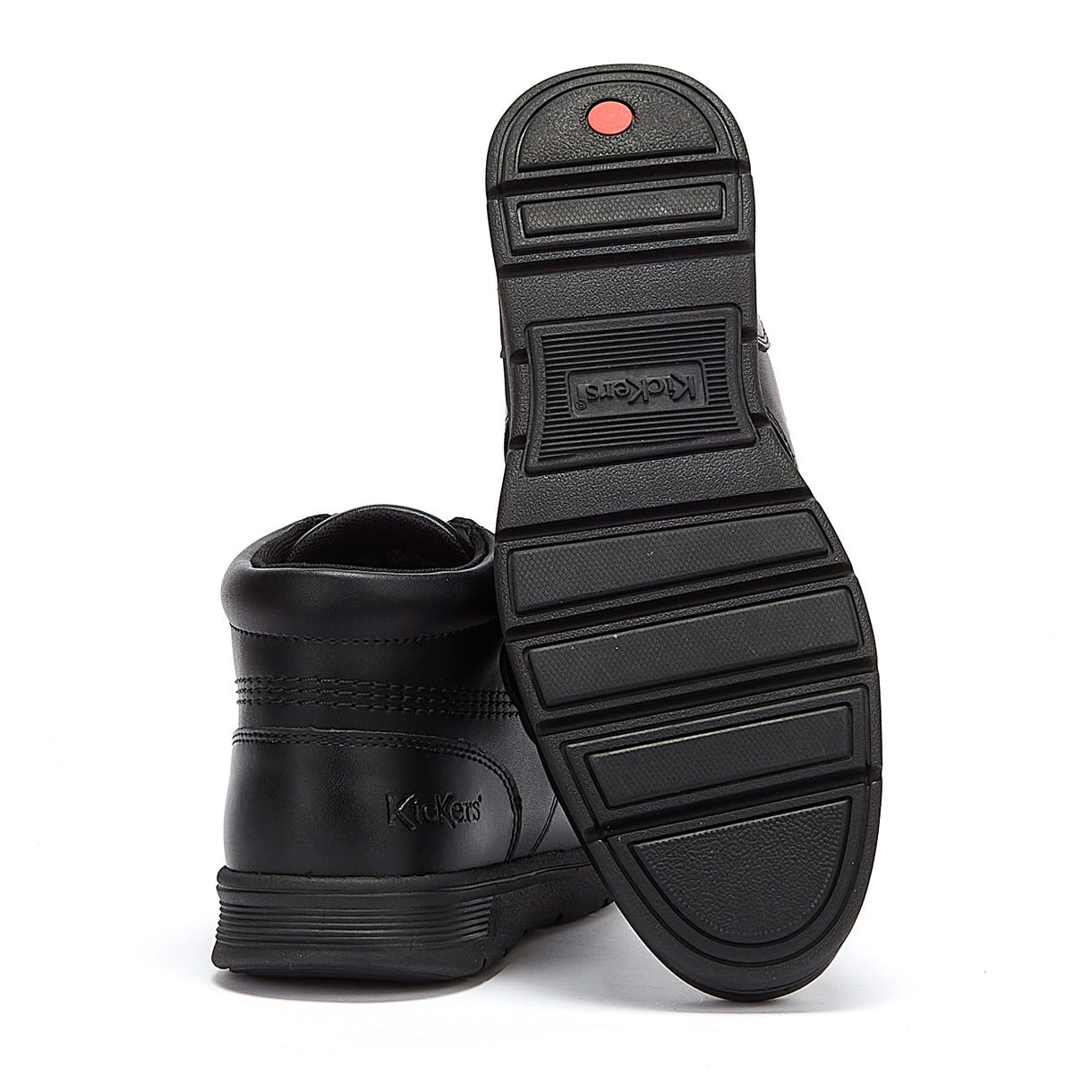 Kickers Kelland Lace Hi Schwarz Leder Stiefel