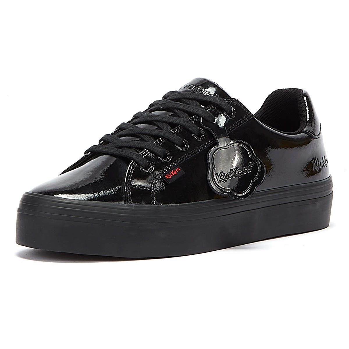 Kickers Tovni Stack Patent Leder Womens Schwarz Turnschuhe