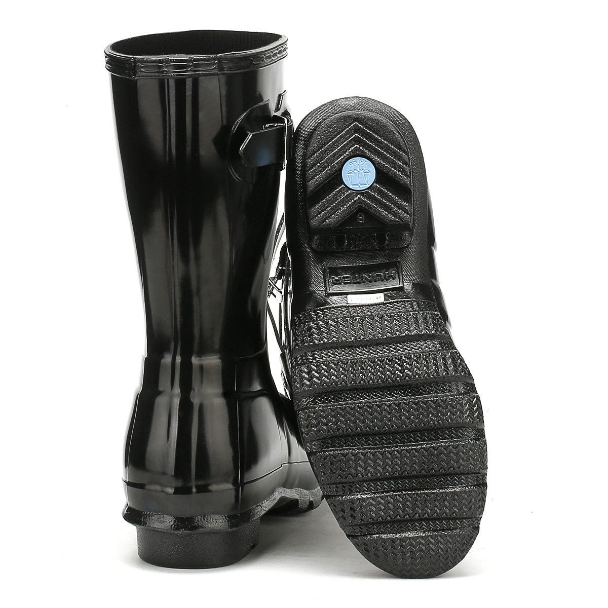 Hunter Original Short Gloss Womens Schwarz Wellies