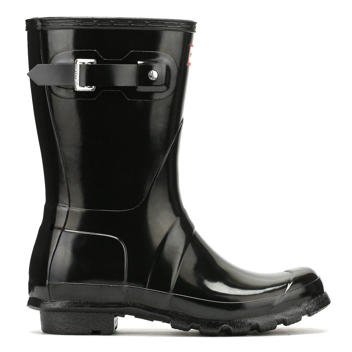 Hunter Original Short Gloss Womens Schwarz Wellies