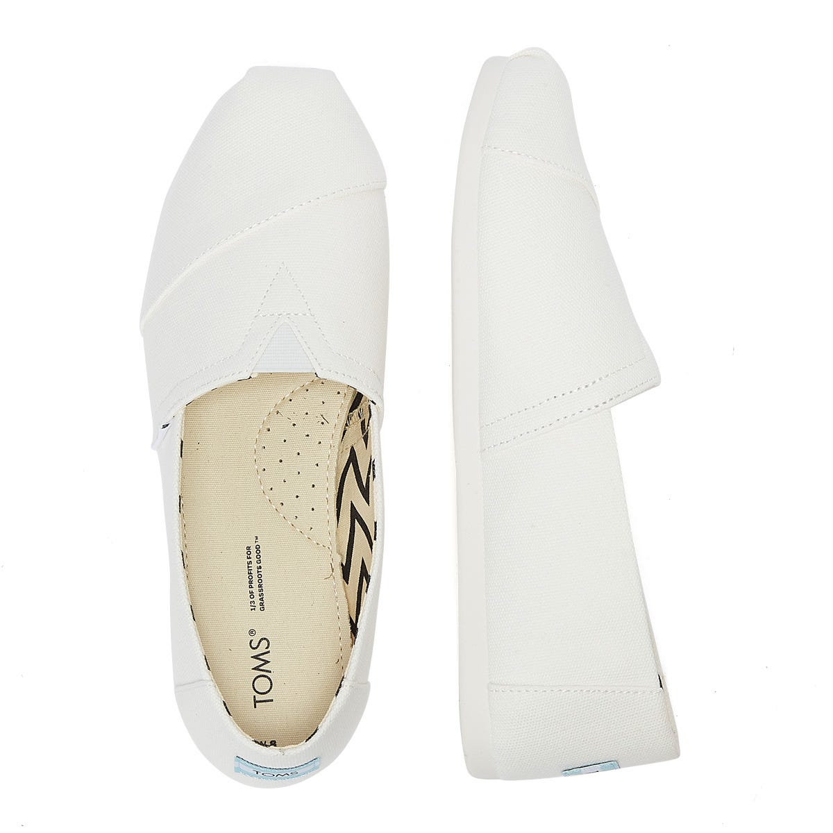 TOMS Alpargata Baumwolle Canvas Herren Weiß Espadrilles