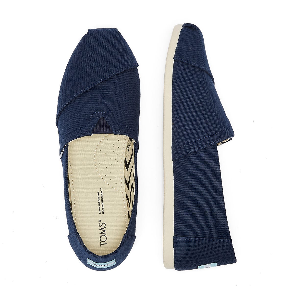 TOMS Alpargata Baumwolle Canvas Womens Marine Espadrilles