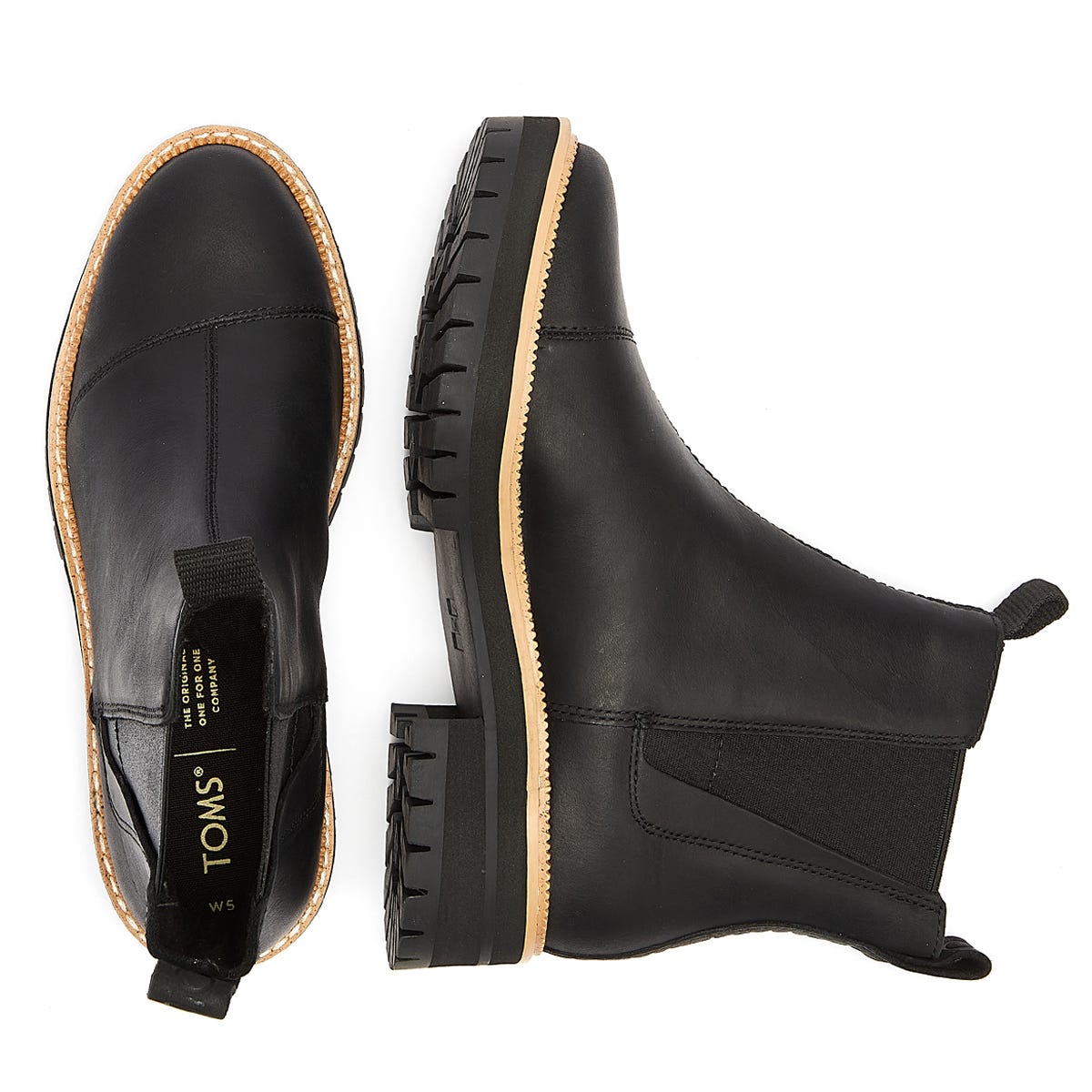 Toms Tom's Dakota Leder Damenstiefel Schwarz