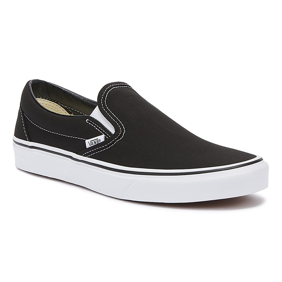 Vans Classic Slip on Schwarz / Weiß Canvas Turnschuhe