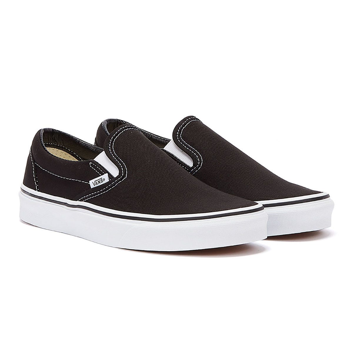 Vans Classic Slip on Schwarz / Weiß Canvas Turnschuhe