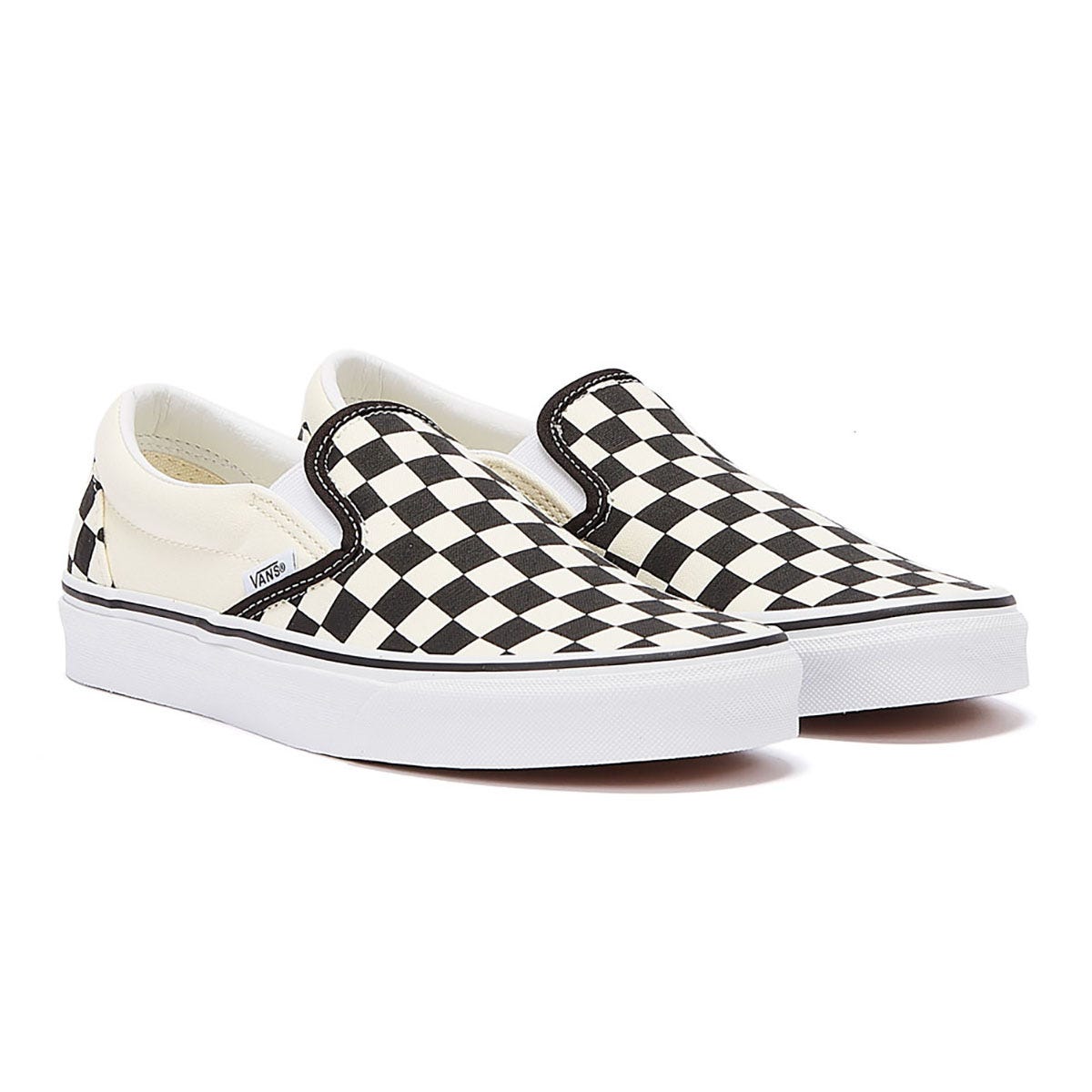Vans Classic Slip-On Womens Schwarz / Weiß Checkerboard Canvas Trainer