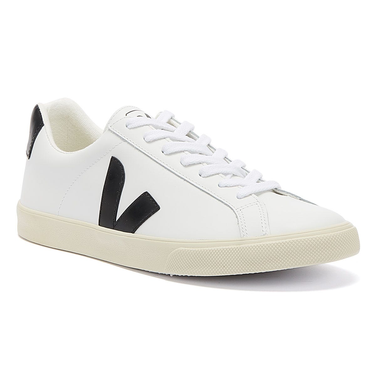 Veja Esplar Leder Herren Weiß / Schwarz Turnschuhe