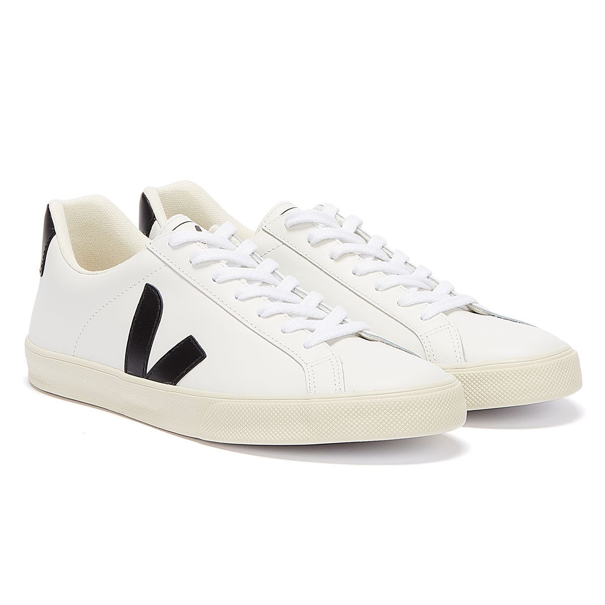 Veja Esplar Leder Herren Weiß / Schwarz Turnschuhe