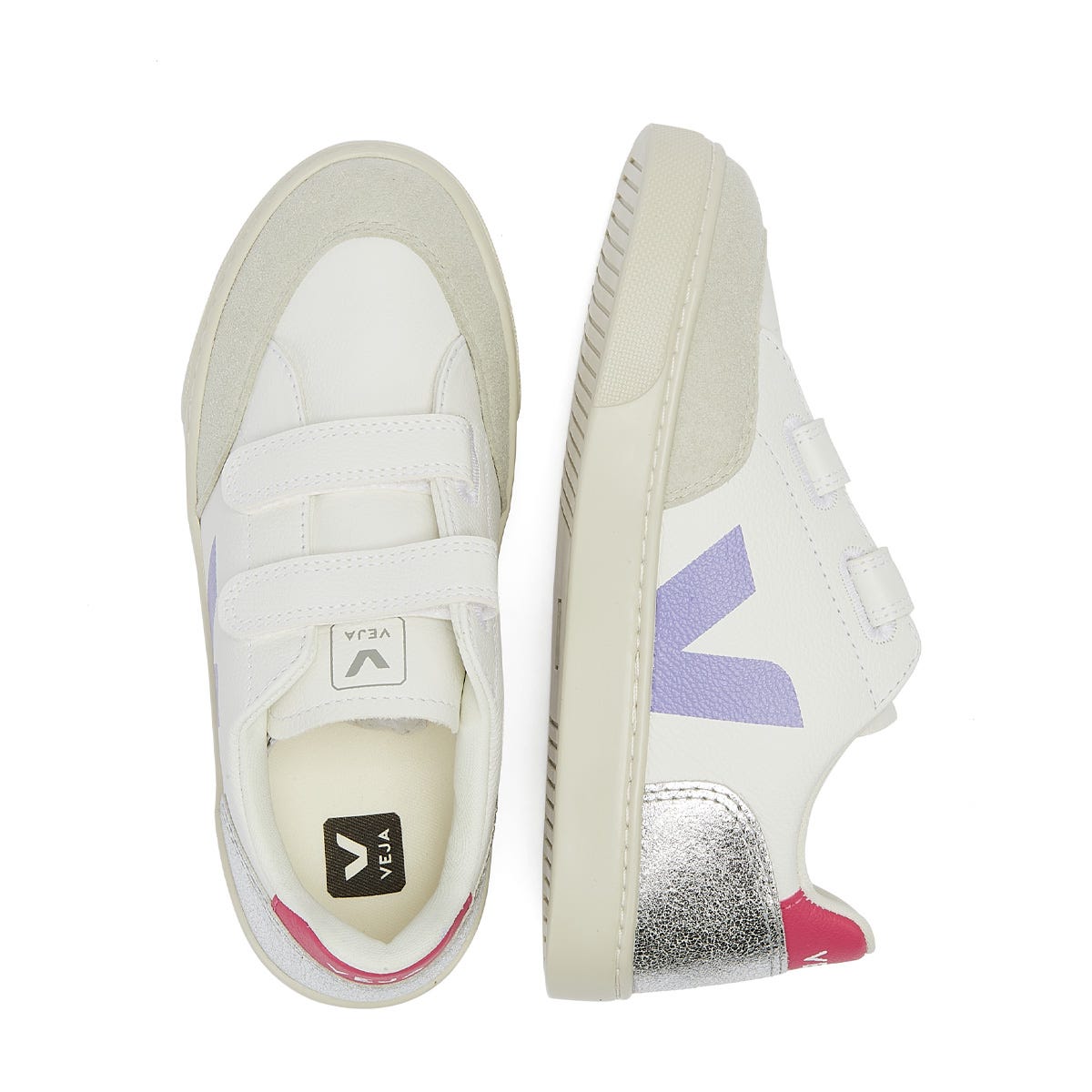 Veja V-12 Junior Extra Weiß / Multico / Silber Turnschuhe