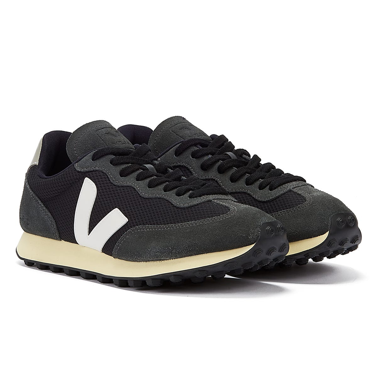 Veja Rio Branco Mens Alveomesh Schwarz/Weiß Grau Turnschuhe