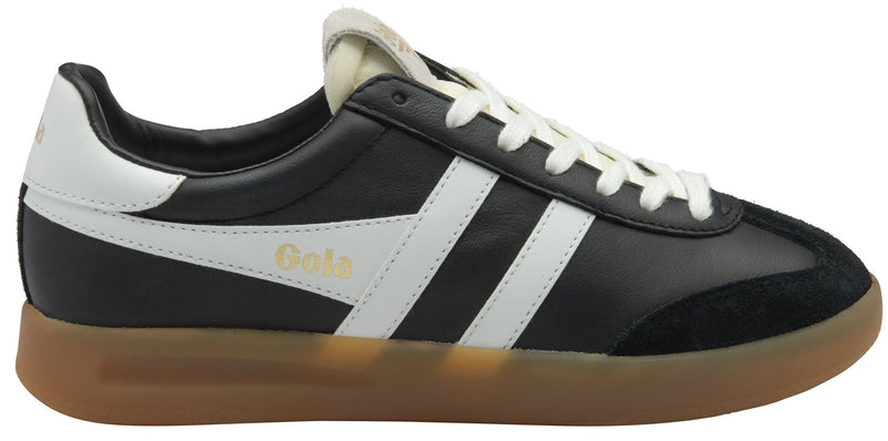 Gola Cyclone Leder Damen Schwarze Sneaker