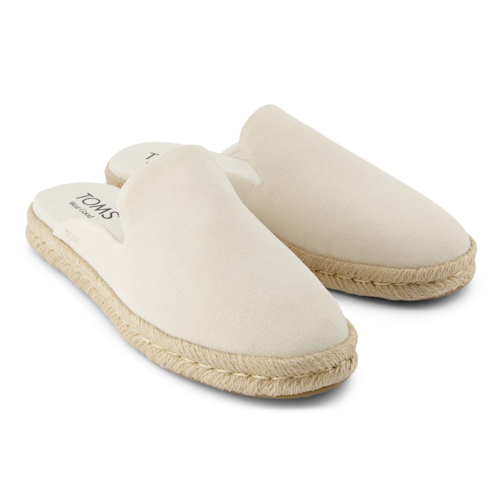 TOMS Santiago Mule Damen Leder Pantoletten In Hellem Sandfarbton