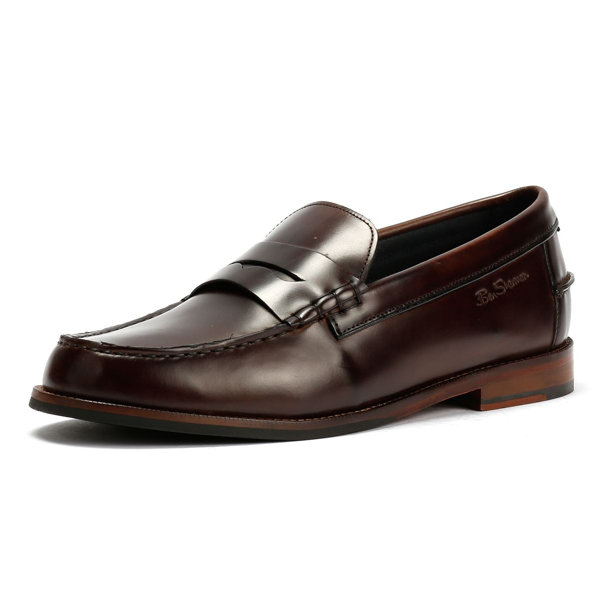 Ben Sherman Sid Leder Herren Braune Slipper