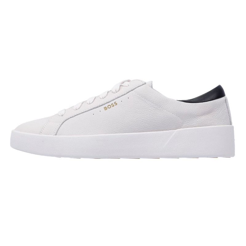 Boss Belwar Tennis Tumble Weiße Ledersneaker Für Herren