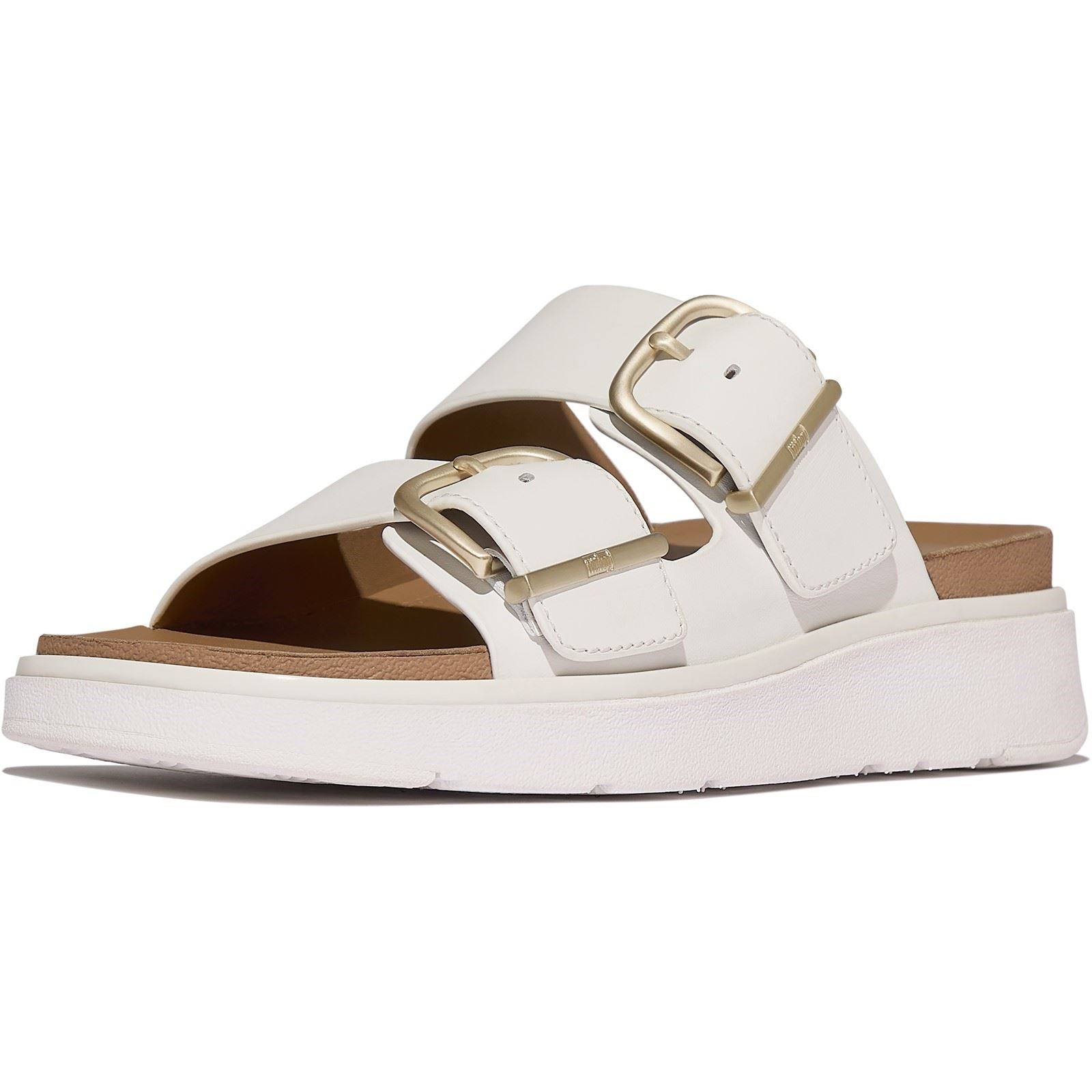 Fitflop Gen-FF Two-Bar Leder Damen Urban Weiße Sandalen