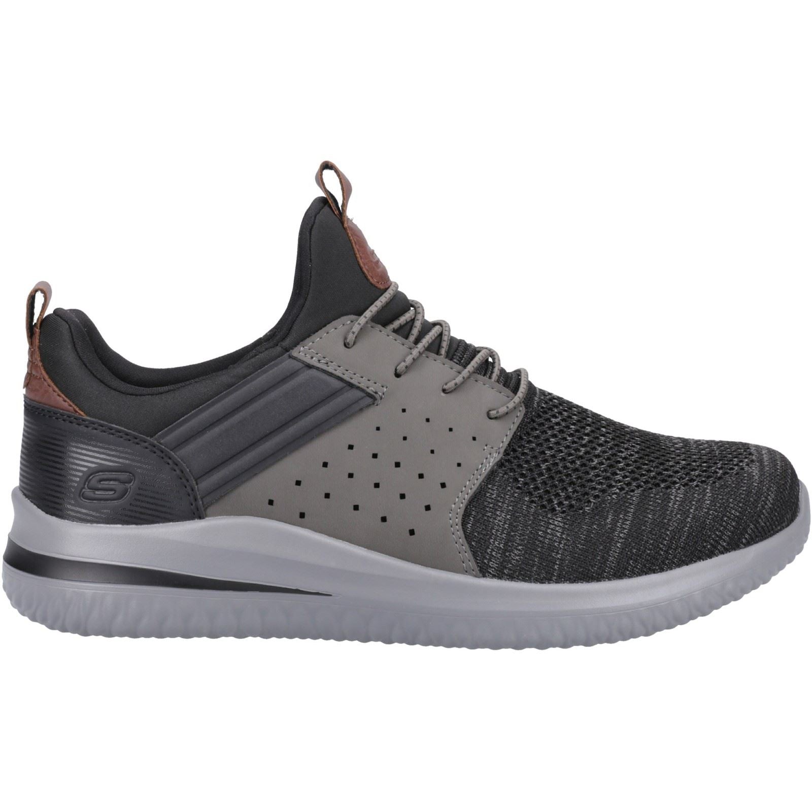 Skechers Delson 3.0 - Cicada Wide Textile Herren-Sneaker In Schwarz/Grau