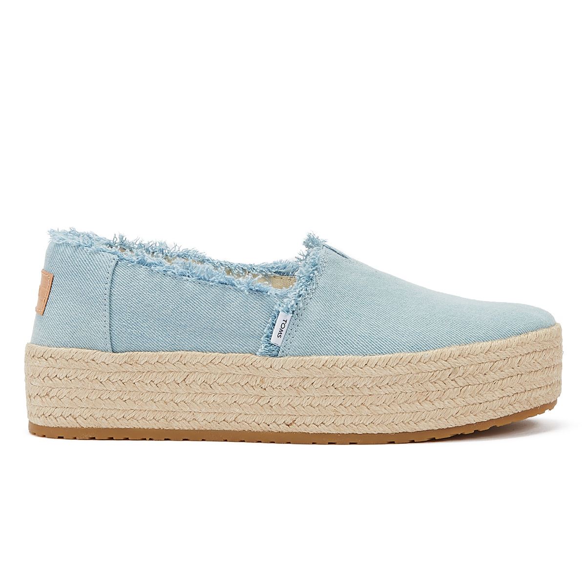 TOMS Washed Denim Valencia Pastellblaue Espadrilles Damen Blaue Sandale