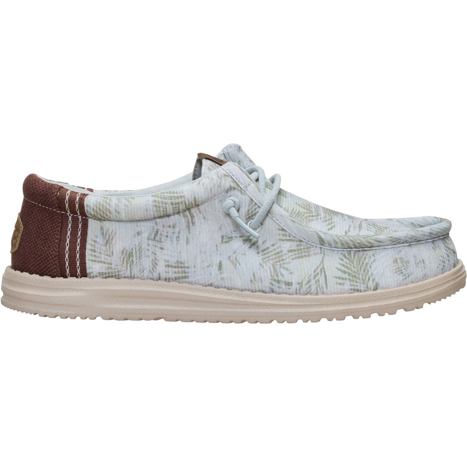 HEYDUDE Wally Washed Textil Herren Hafen Grün/Multi Mokassins