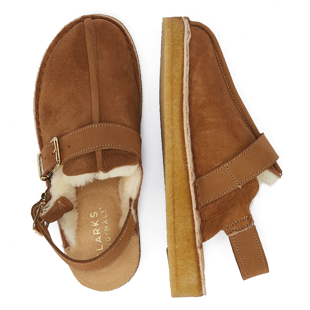Clarks Trek Mule Sling Gefütterte Damenschuhe In Karamell