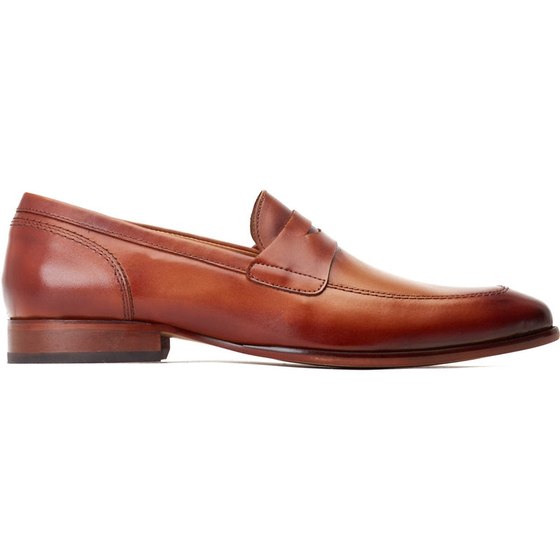 Base London Bruno Herren Mokassins Aus Gebranntem Tan-Leder