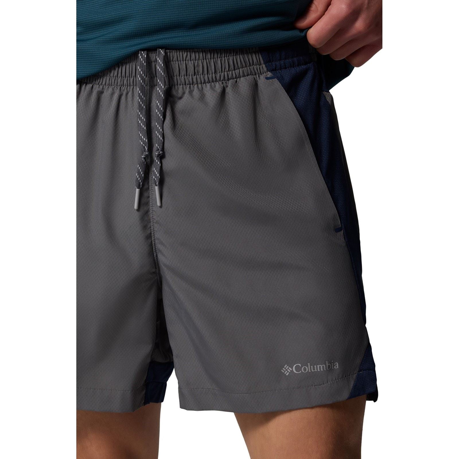 Columbia Three Pitch Polyester Herren Graue Sport Shorts