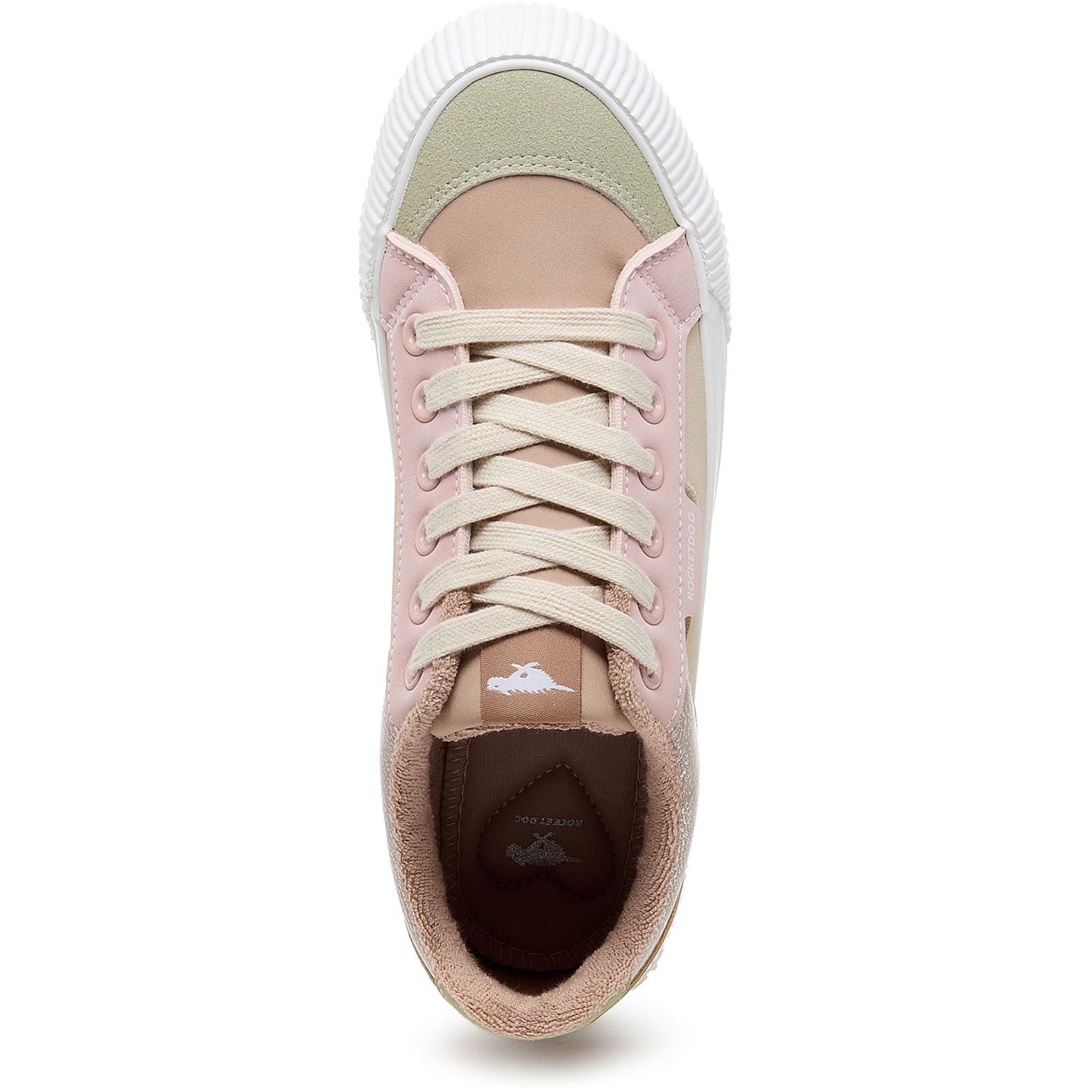 Rocket Dog Cheery Blocked Pu/Seude Damensneaker In Taupe